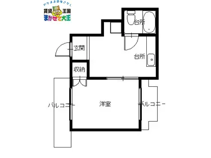 リッチ文教(1DK/5階)の間取り写真