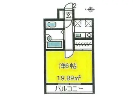 コンフォートAZUMA(1K/3階)の間取り写真