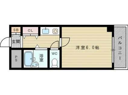 リアライズ西淡路(1K/6階)の間取り写真