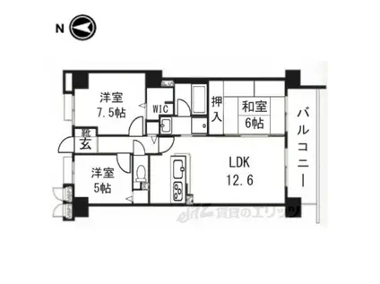 ローレルコート室町(3LDK/4階)の間取り写真