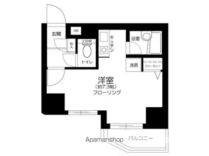 メインステージ本駒込駅前(ワンルーム/3階)の間取り写真