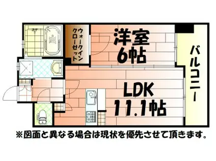 フェルト127(1LDK/15階)の間取り写真