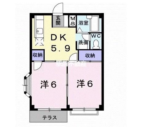 デパートメントアラキ(2DK/1階)の間取り写真
