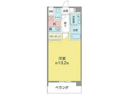 クレール高道町(1K/2階)の間取り写真