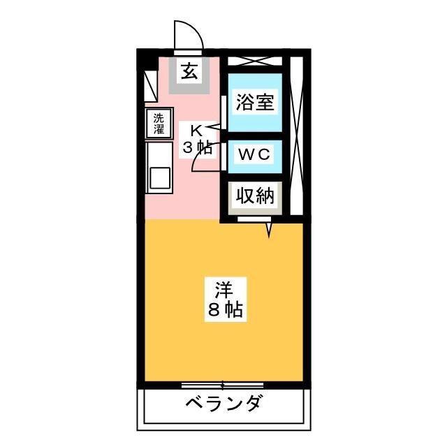 カレントシティ夏見(1K/2階)の間取り写真