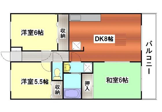 メゾンさくら(3DK/1階)の間取り写真
