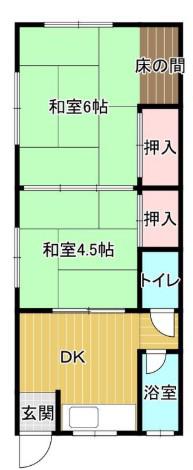 水野荘(2DK/2階)の間取り写真
