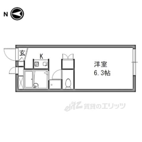 レオパレスひまわり(1K/2階)の間取り写真
