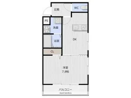 ピース・スクエア常三島(1DK/3階)の間取り写真