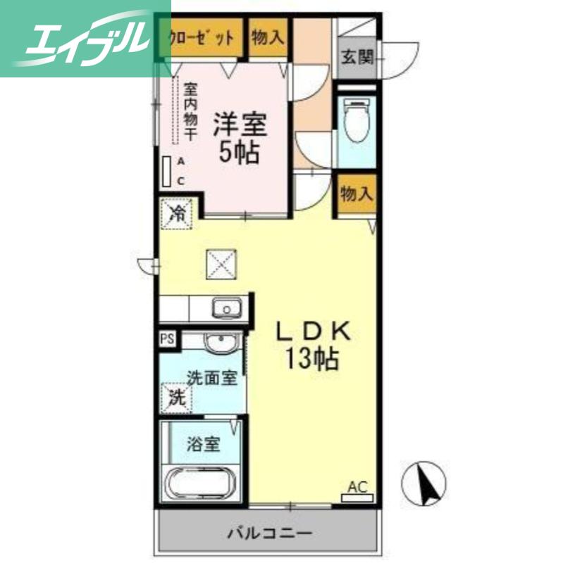 LUCE(1LDK/1階)の間取り写真
