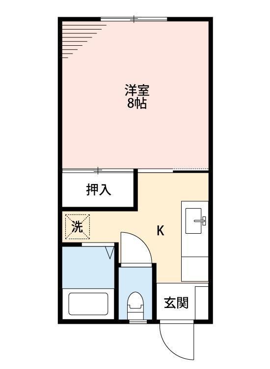 グリーンポートII(1K/1階)の間取り写真