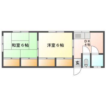 下村荘(2DK/2階)の間取り写真