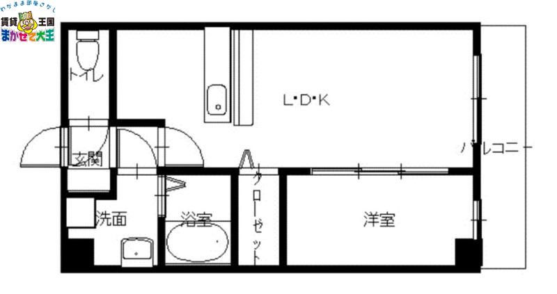 MODERN PALAZZO 文教通(1LDK/9階)の間取り写真