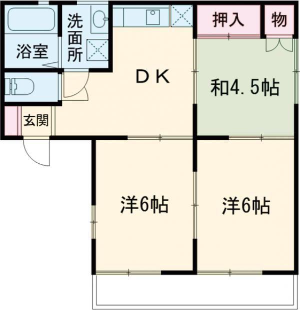 エクセルみなみII(3DK/1階)の間取り写真