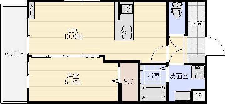 ベレッツァ神田町I(1LDK/3階)の間取り写真