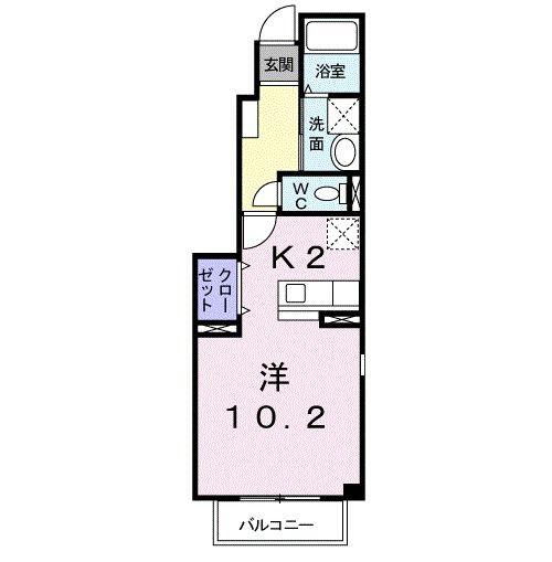 メゾンドピーノ(1K/1階)の間取り写真