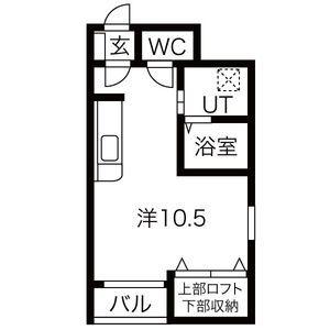 キャッスルワン(1K/1階)の間取り写真