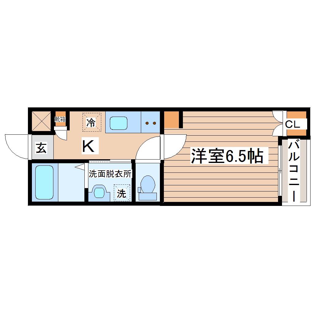 メゾンエスポワール堤町(1K/1階)の間取り写真