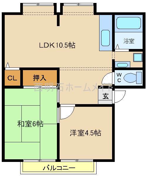 カサベルデ中澤(2LDK/1階)の間取り写真