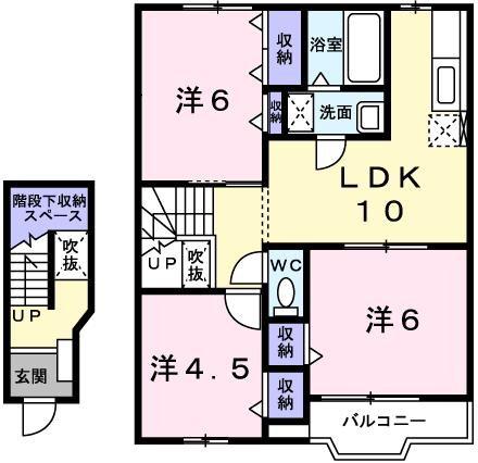 サンセールII(3LDK/2階)の間取り写真