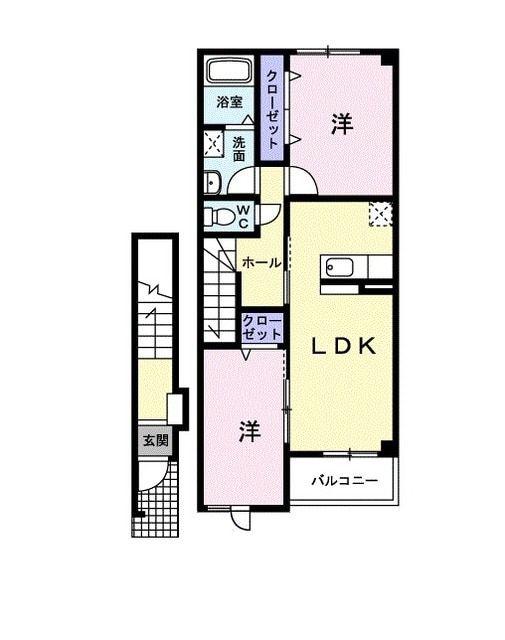 メゾン・マ-ベラス(2LDK/2階)の間取り写真