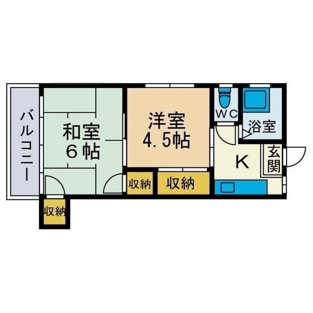 榎本荘(2K/2階)の間取り写真