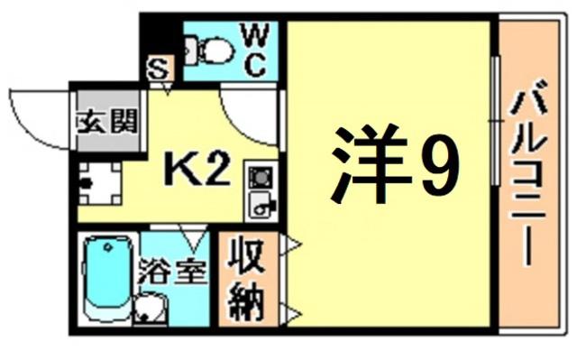 フロレセール南塚口(ワンルーム/3階)の間取り写真