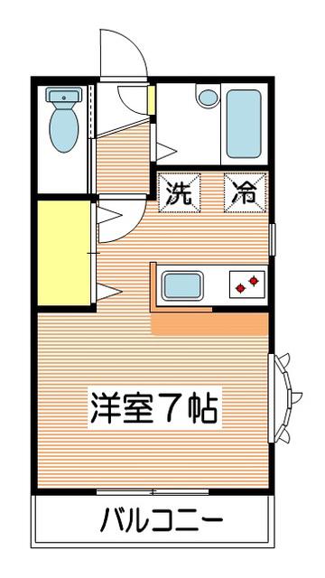 リックM&K(ワンルーム/1階)の間取り写真