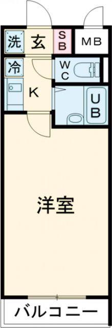 リバーヴュー長岡(1K/7階)の間取り写真