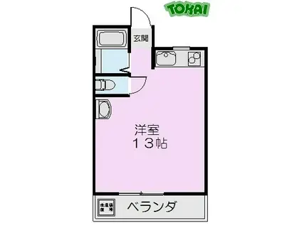 マンションYAMADA B(ワンルーム/2階)の間取り写真