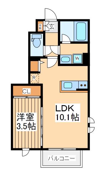 ブランレフィナード(1LDK/1階)の間取り写真
