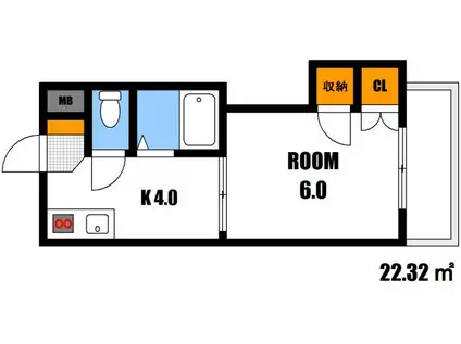 第1下原ビル(1K/3階)の間取り写真
