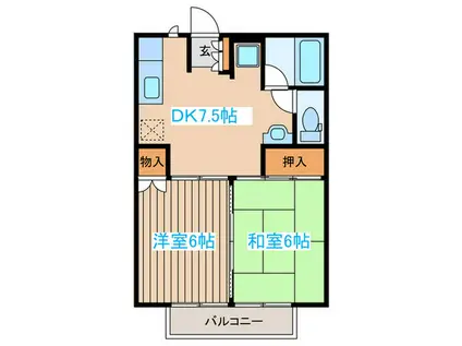 エステート八島(2DK/1階)の間取り写真
