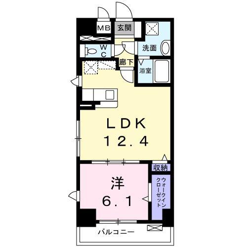 GRAND HILLS(1LDK/9階)の間取り写真