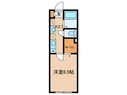 プレジール八幡町(1K/2階)の間取り写真