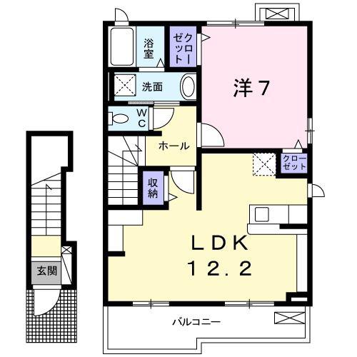 フェリーチェ(1LDK/2階)の間取り写真