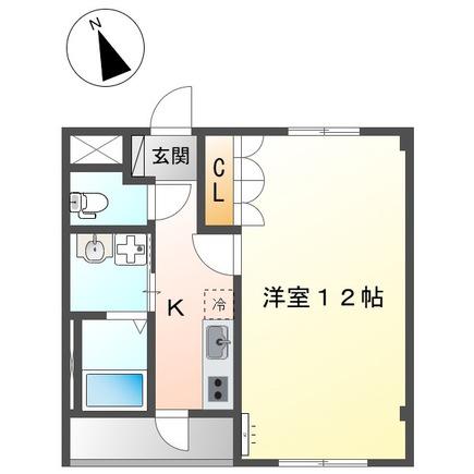 エフォール(1K/2階)の間取り写真