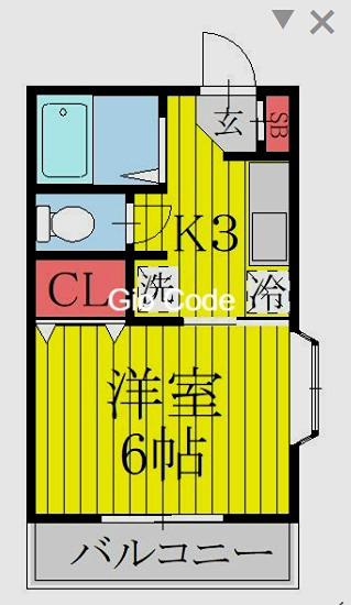 プレステージ西町(1K/2階)の間取り写真