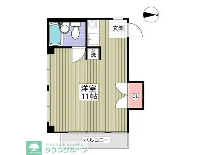 フレグランス蓮根(ワンルーム/3階)の間取り写真