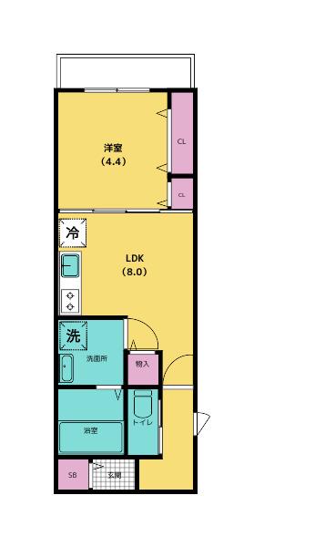 メゾン・ラトーヌ(1LDK/2階)の間取り写真