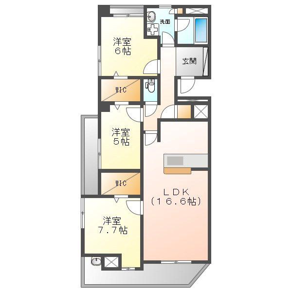 シティライフ前後(3SLDK/5階)の間取り写真