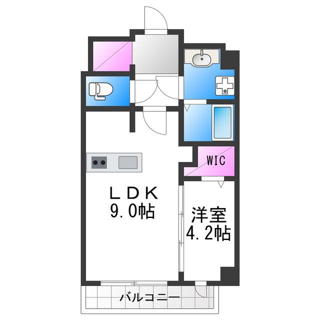 ミラージュパレス天王寺堀越町(1LDK/7階)の間取り写真