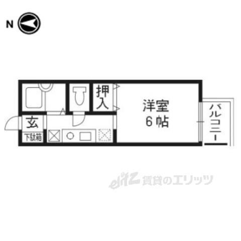 ガーデンハイツ西向日(1K/2階)の間取り写真