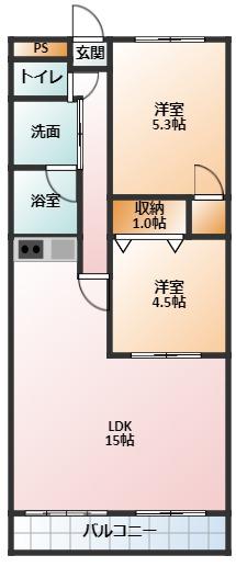 ドエルウィステリア(3LDK/4階)の間取り写真