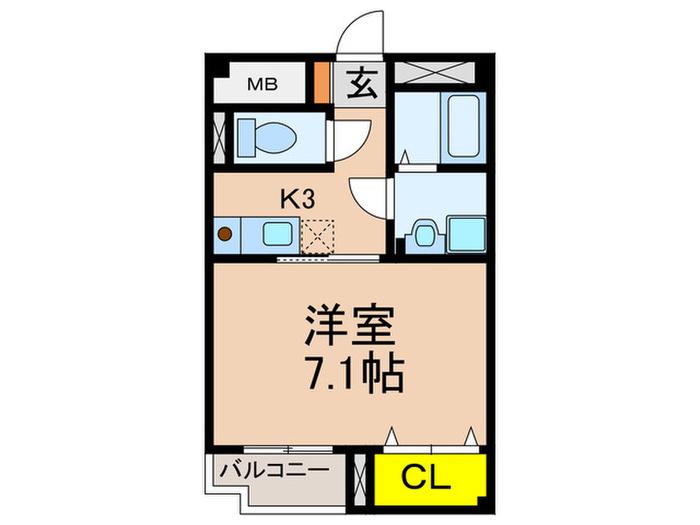 メゾンソウザII(1K/2階)の間取り写真