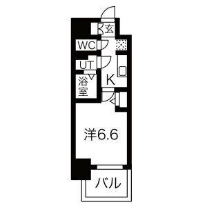 メイクス名駅南II(1K/14階)の間取り写真