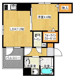 KATAYAMA BLDG.23(1LDK/8階)の間取り写真