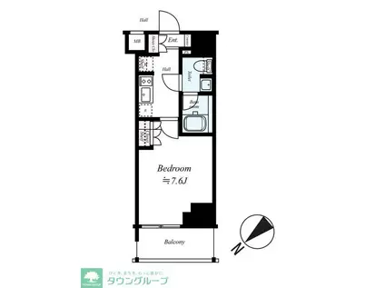 ARCOBALENOKAWASAKI(1K/11階)の間取り写真