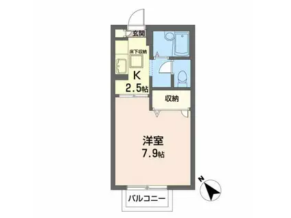 ルミエールコートB(1K/1階)の間取り写真