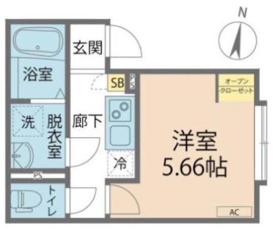カインドネス相模大野イースト(1K/3階)の間取り写真